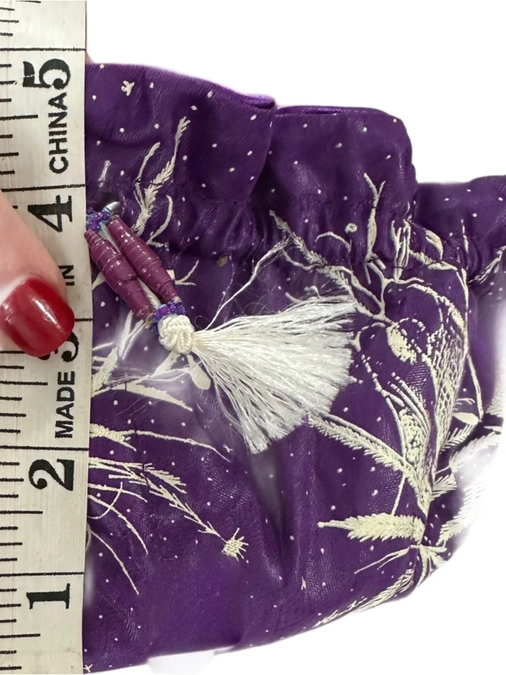 BeadForLife Travel jewelry Organizer pouch Purple Satin Drawsting Pouchy
